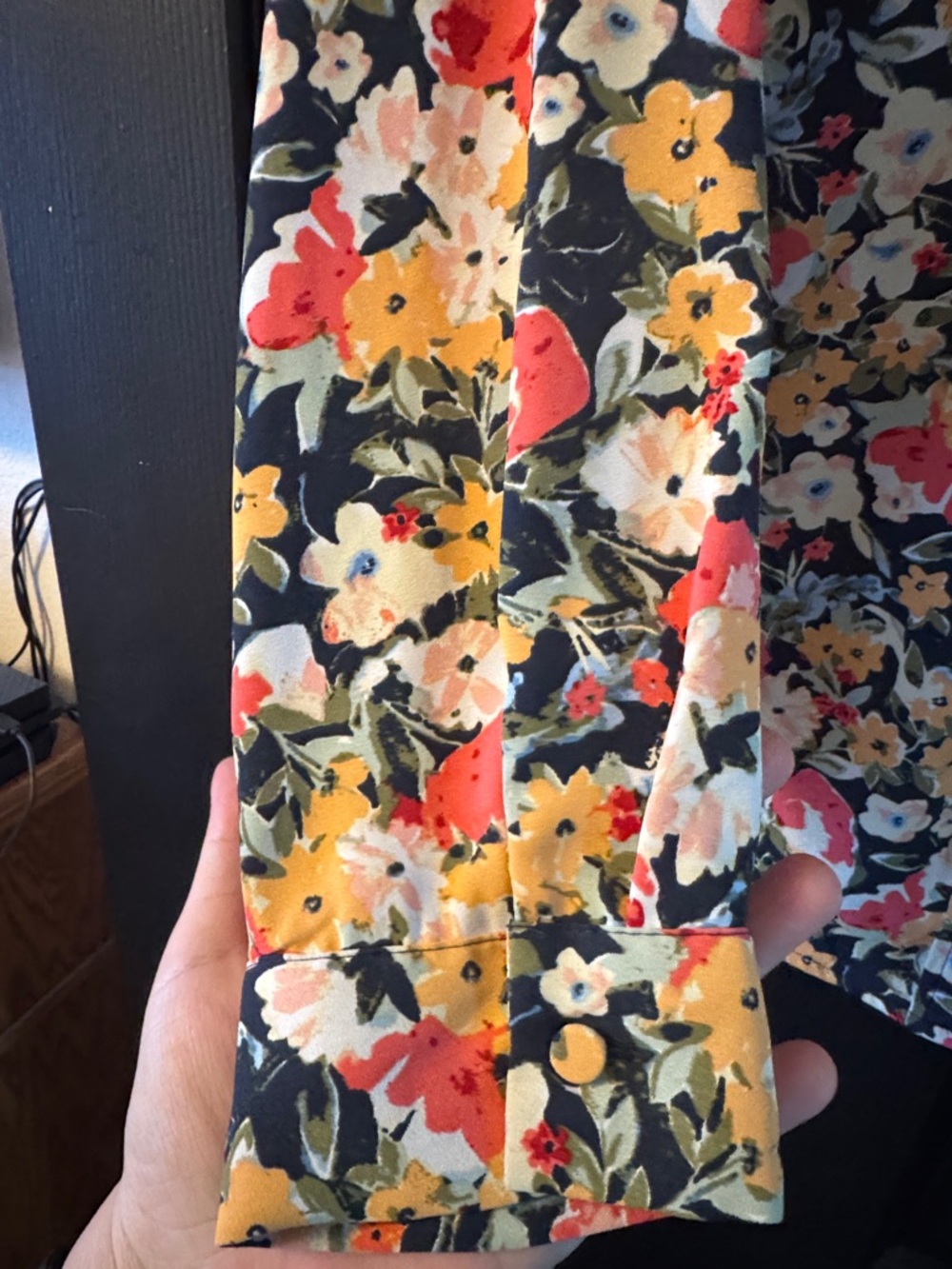 Floral Button-Up Blouse - Black Multi - Picture 4 of 5